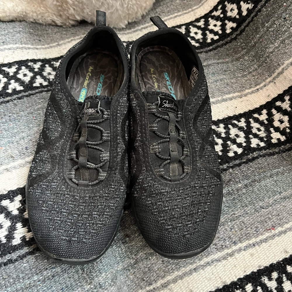 Skechers Women's Black Knit Slip-On Athletic Sneakers